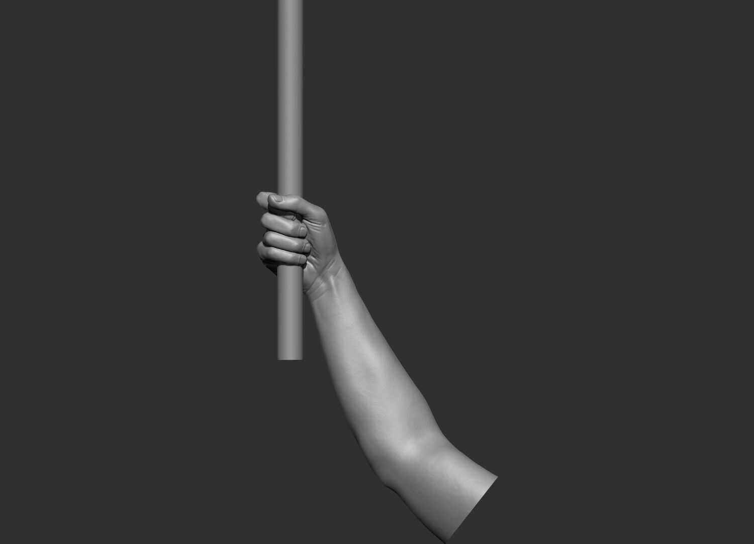 Hand holding a cylinder stick 3D Printable model 3D print model_1