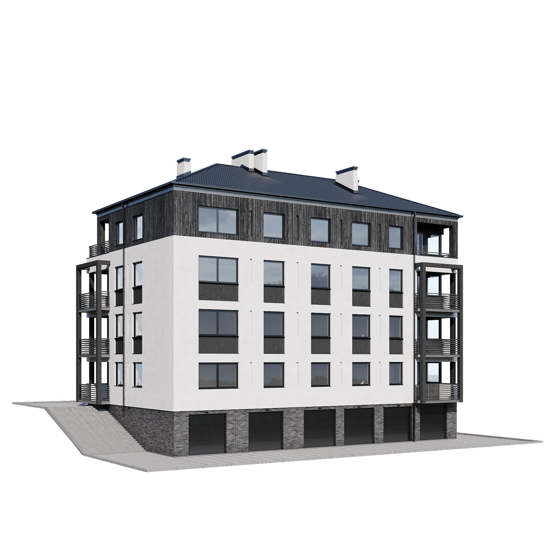 Apartment house 3 3D model_2