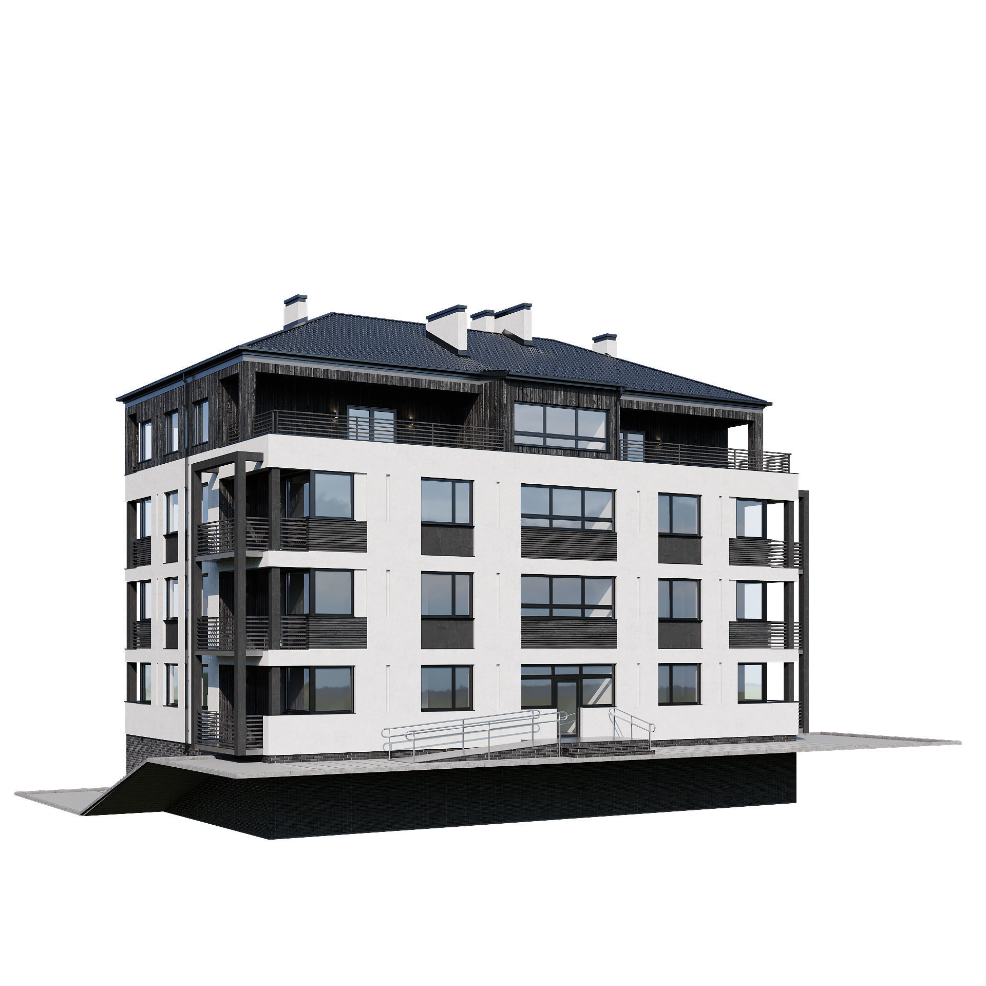 Apartment house 3 3D model_1