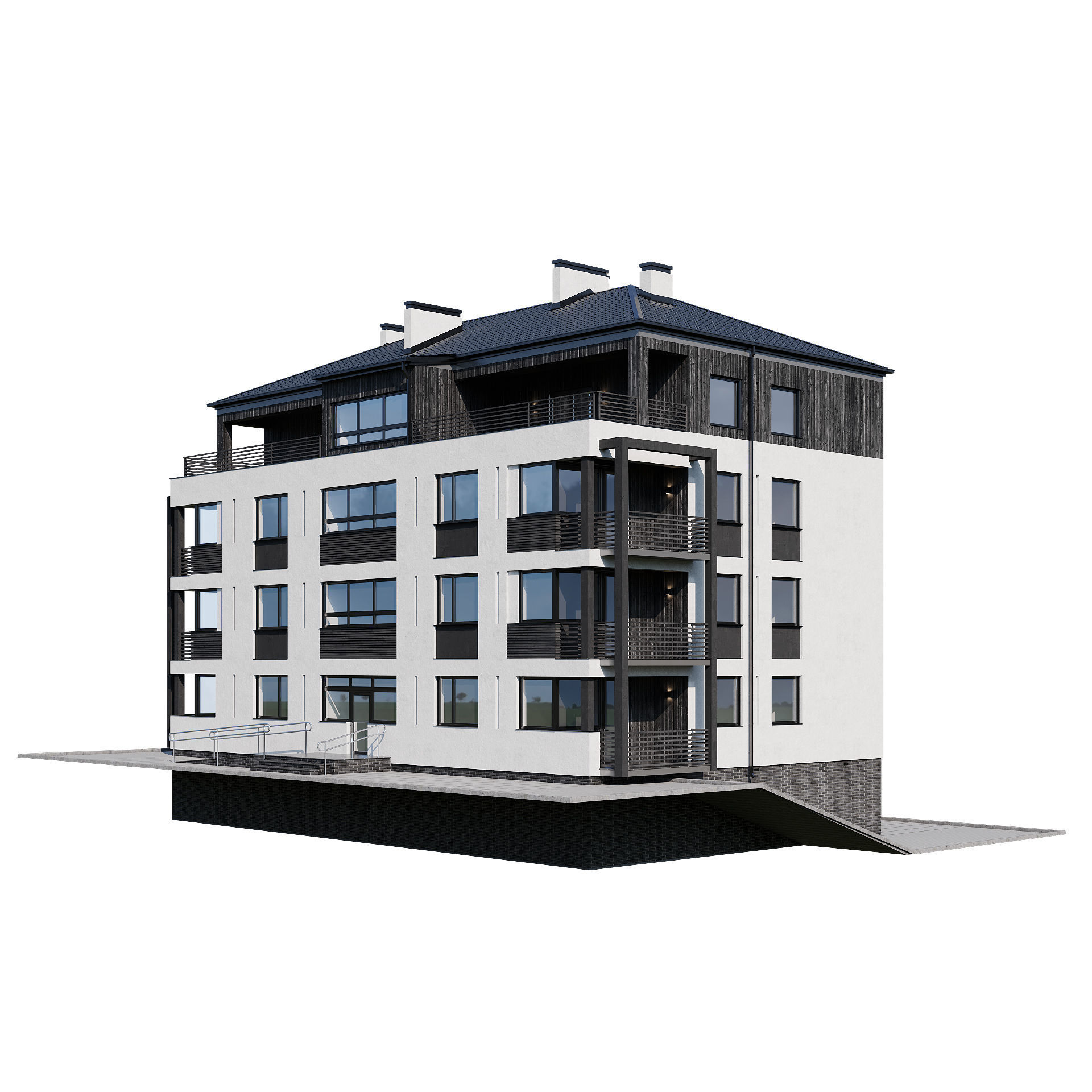 Apartment house 3 3D model_4