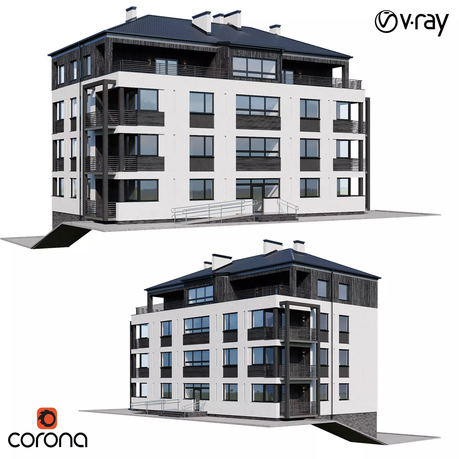 Apartment house 3 3D model_0
