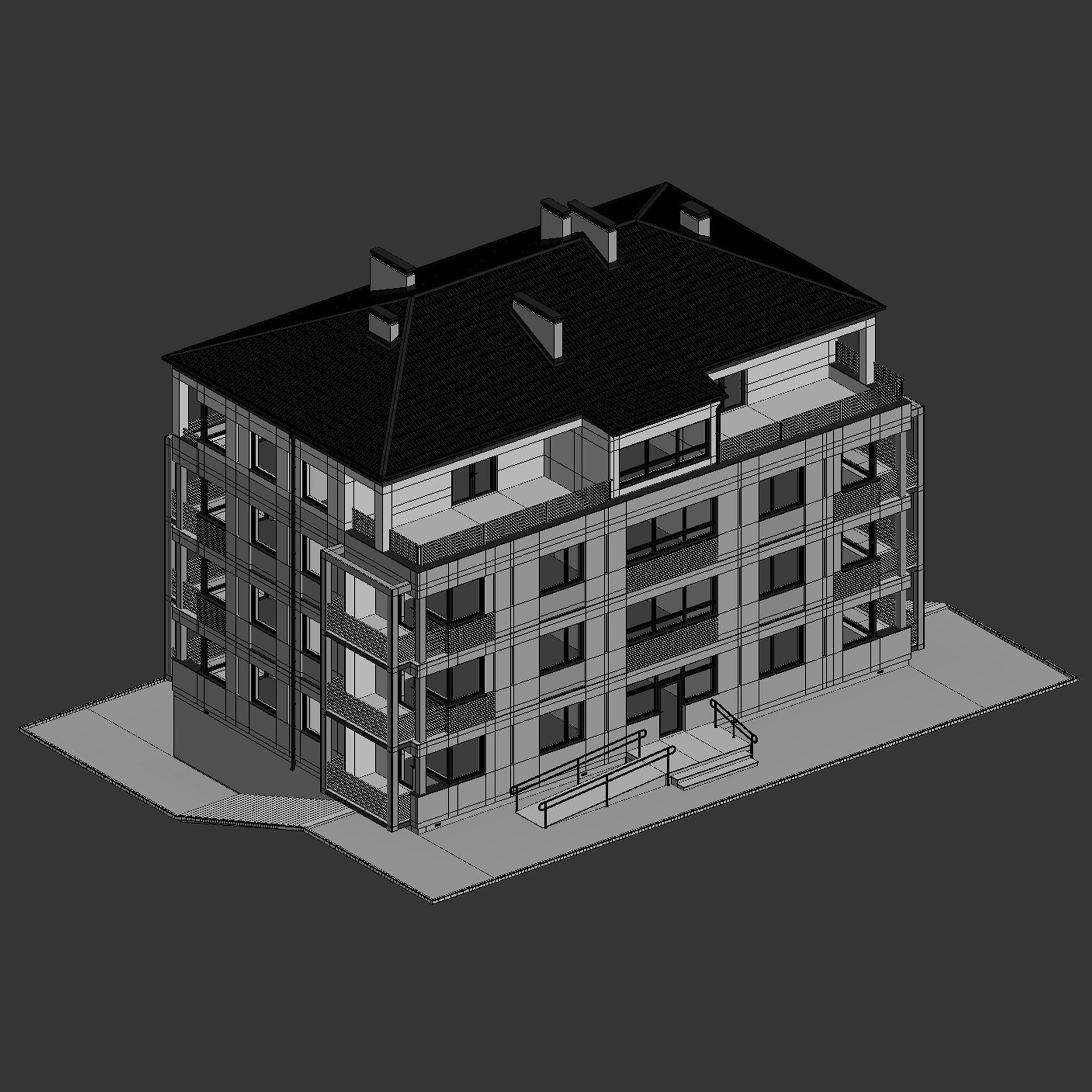 Apartment house 3 3D model_8