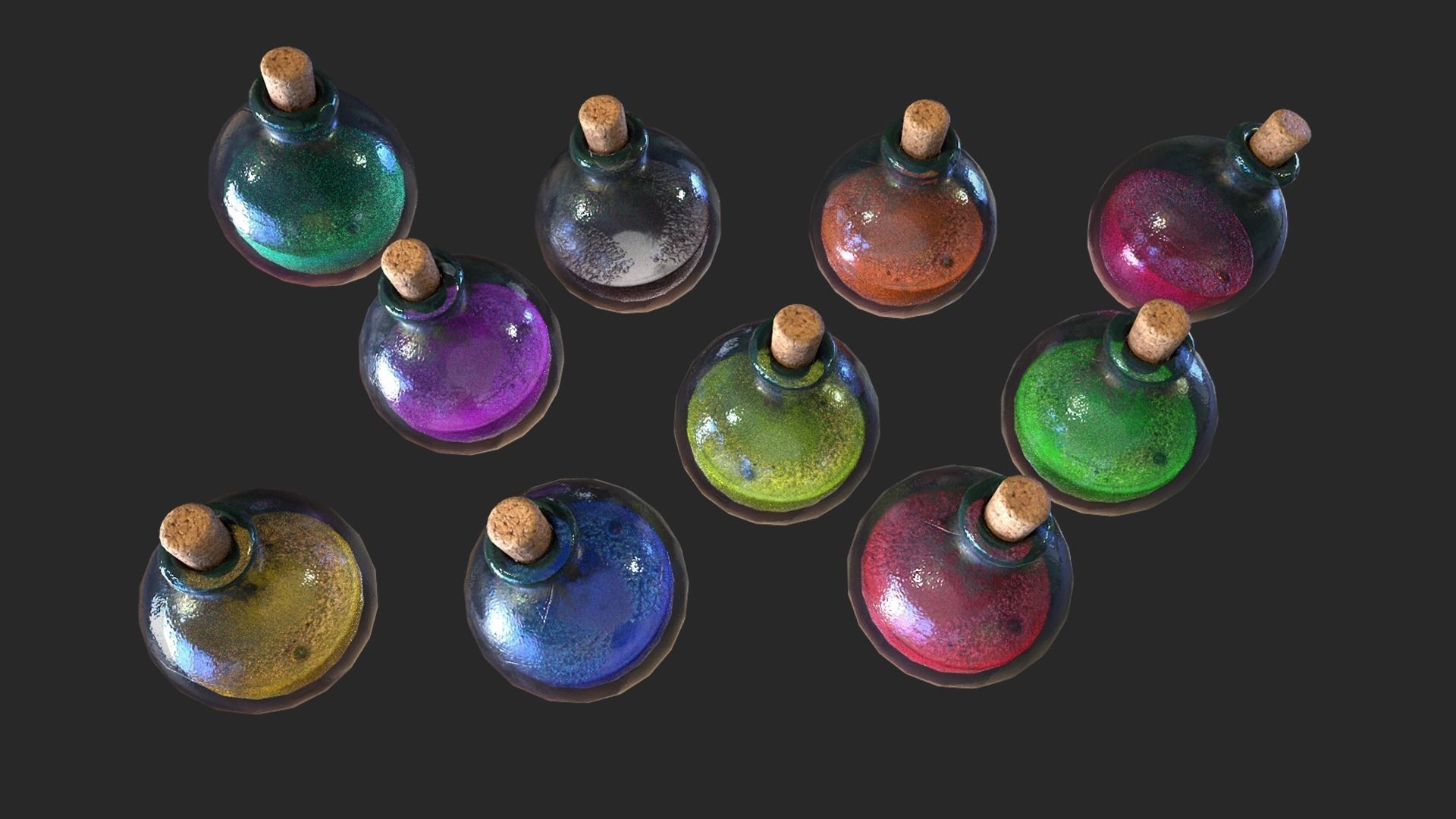 Healing Potion Low-poly 3D model_3