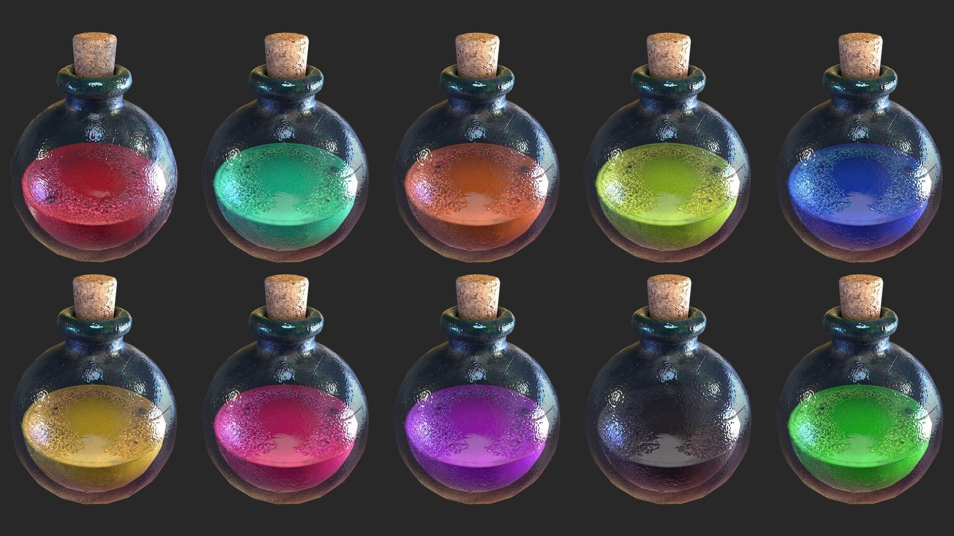 Healing Potion Low-poly 3D model_2
