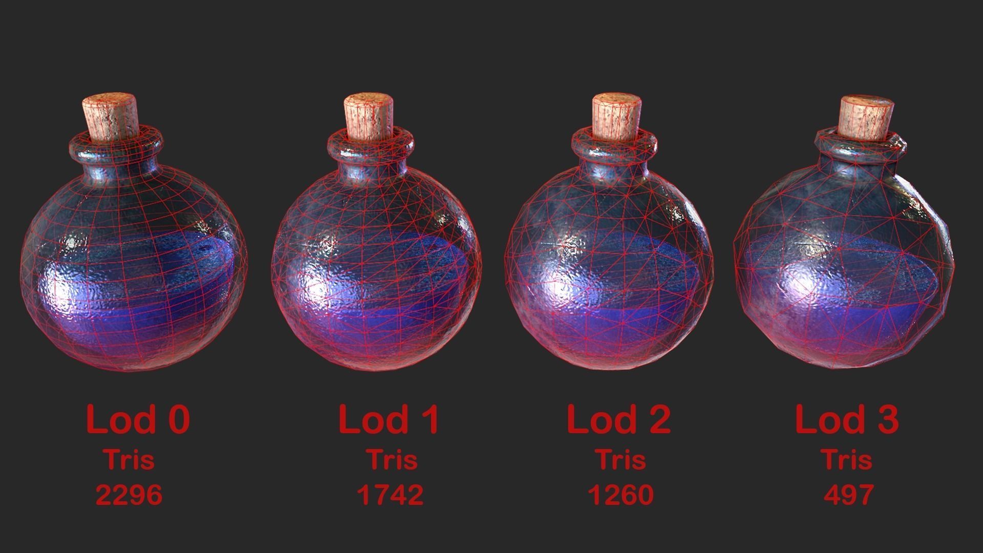 Healing Potion Low-poly 3D model_6