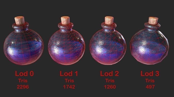 Healing Potion Low-poly 3D model 6