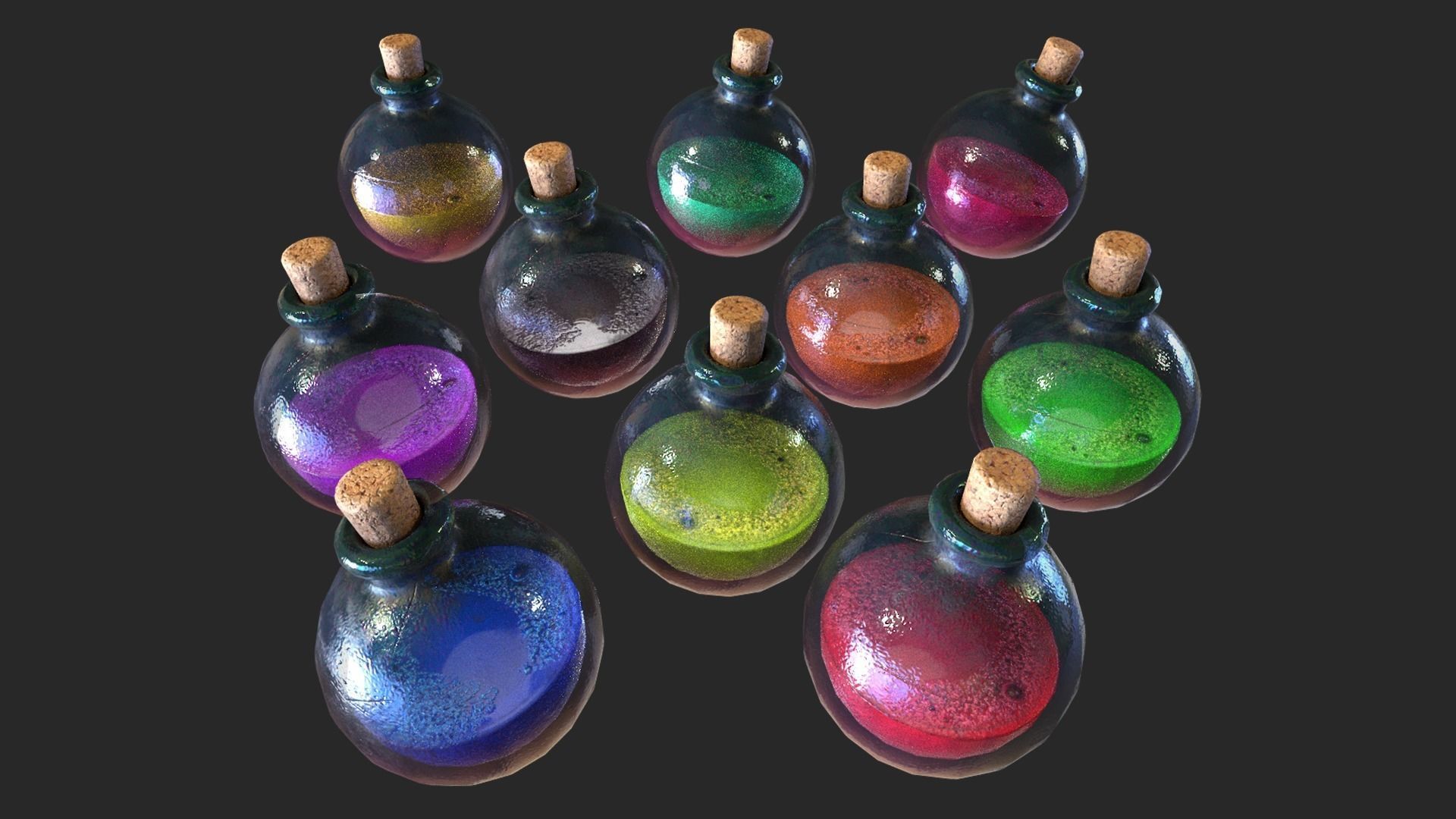 Healing Potion Low-poly 3D model_4