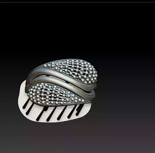 ring58 silver hair comb