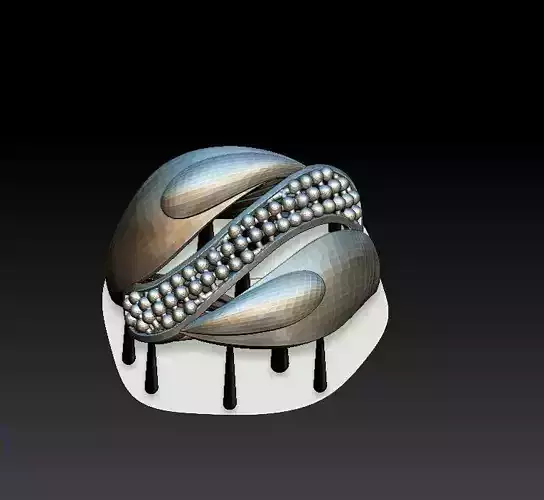 ring57 silver ring with diamonds