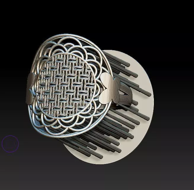 ring5 silver ring with intricate pattern 3D print model