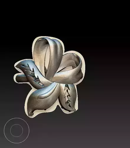 ring49 silver flower