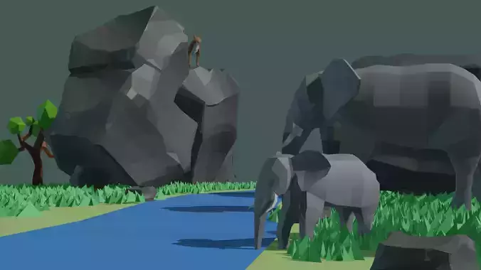 Low poly forest