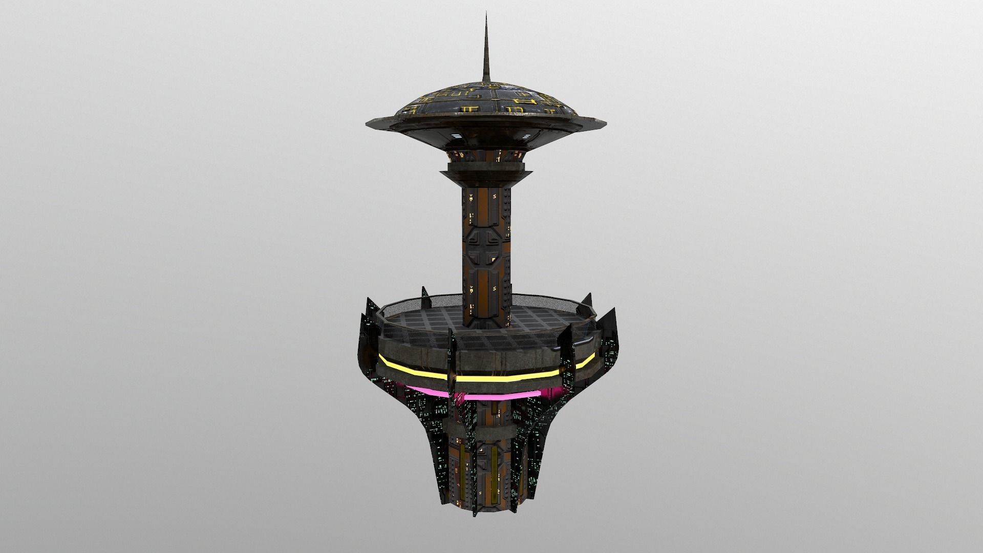 Cyberpunk City - Building 26 -TOKEN Skyscrape Low-poly 3D model Low-poly 3D model_3