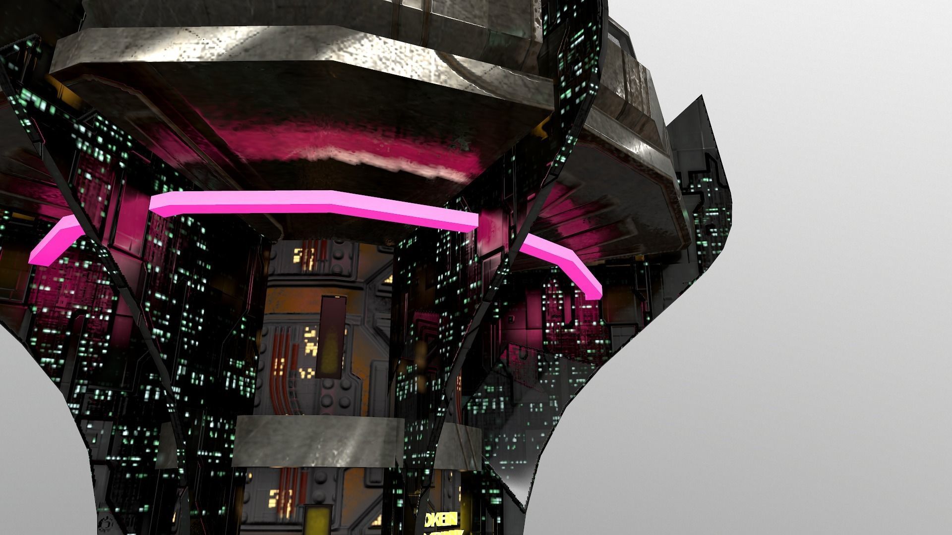 Cyberpunk City - Building 26 -TOKEN Skyscrape Low-poly 3D model Low-poly 3D model_6