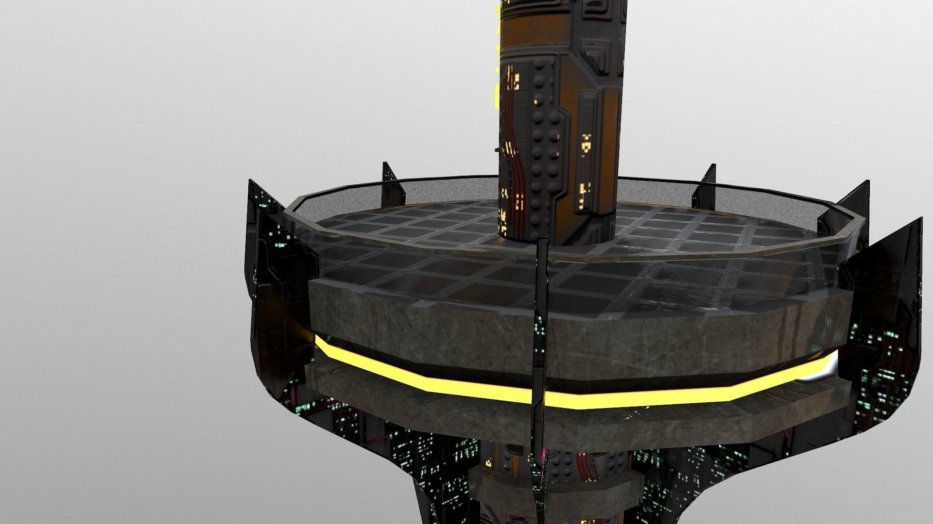 Cyberpunk City - Building 26 -TOKEN Skyscrape Low-poly 3D model Low-poly 3D model_7