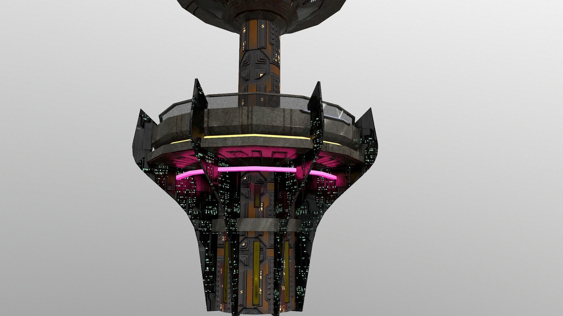 Cyberpunk City - Building 26 -TOKEN Skyscrape Low-poly 3D model Low-poly 3D model_11