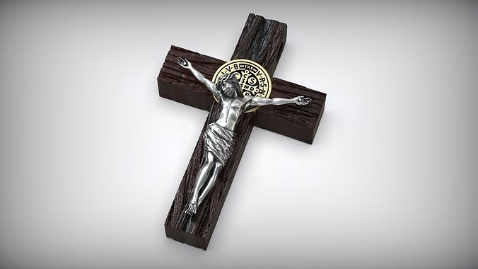 Pectoral Wooden Crucifix Cross Jesus Christ 3D print model