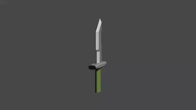 low-poly knife game ready sword