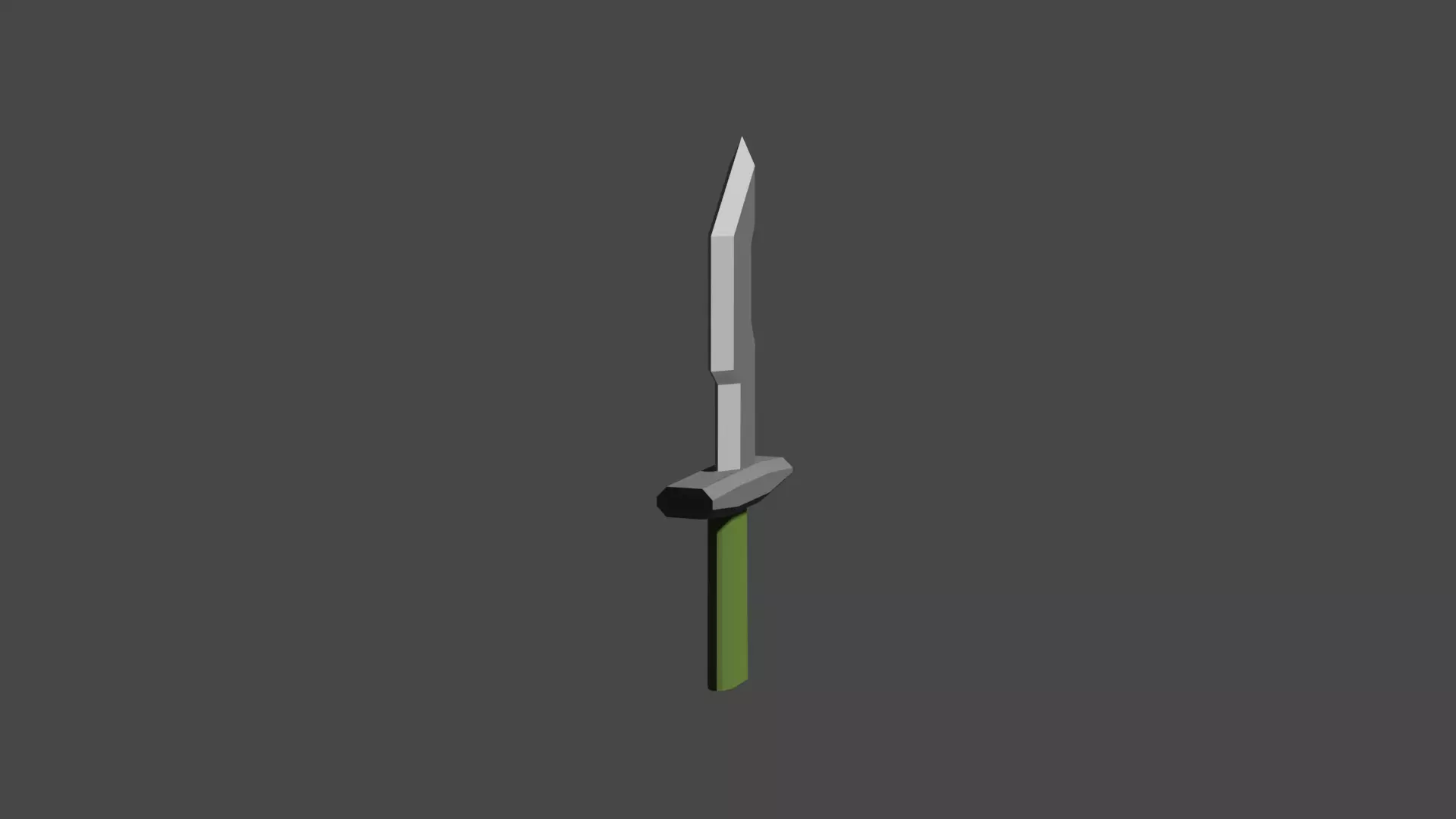 low-poly knife game ready sword Low-poly 3D model_0