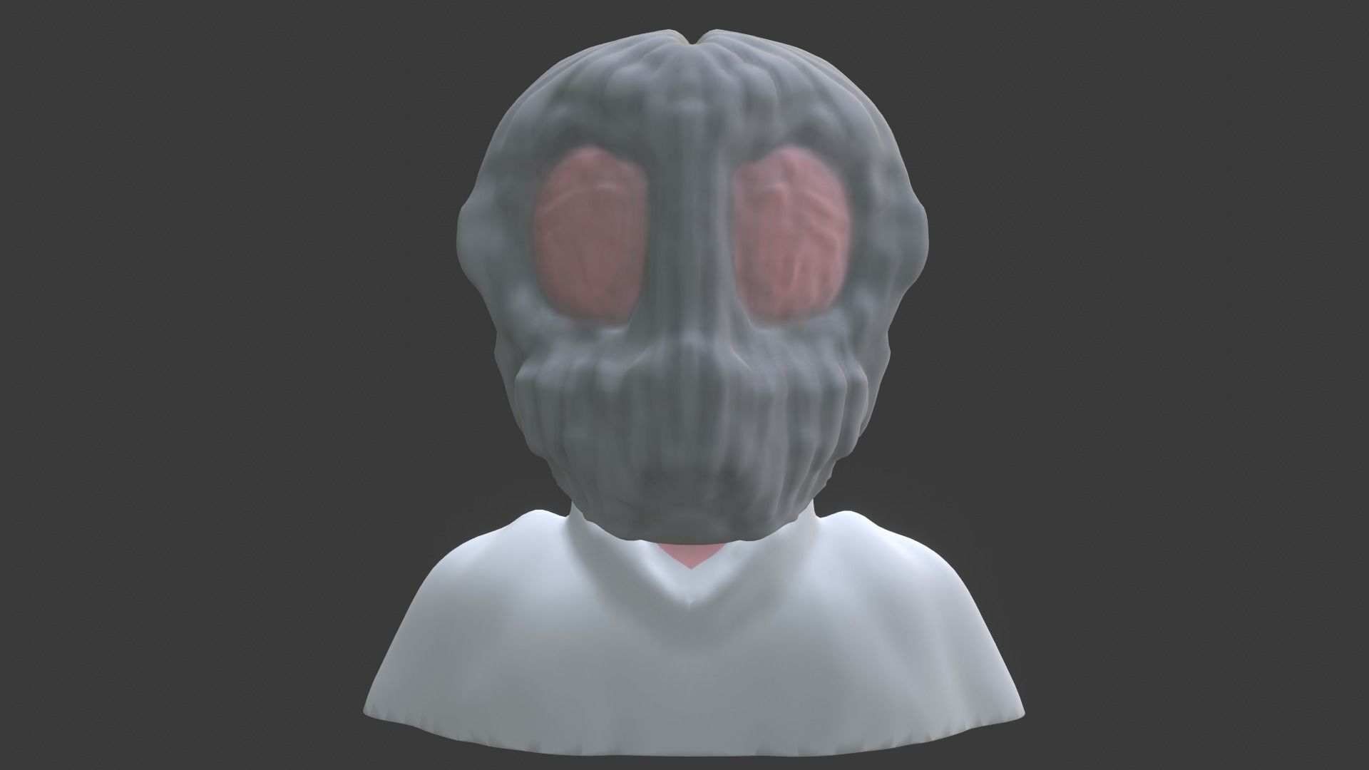 old man head statue 3D model_8
