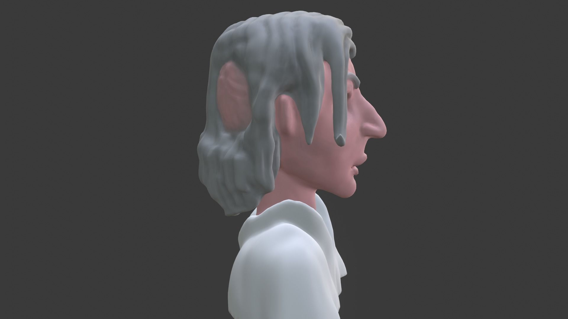 old man head statue 3D model_7