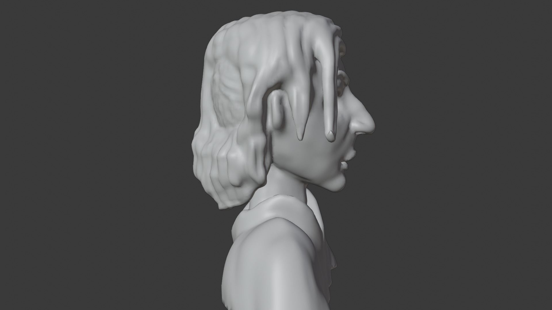 old man head statue 3D model_11