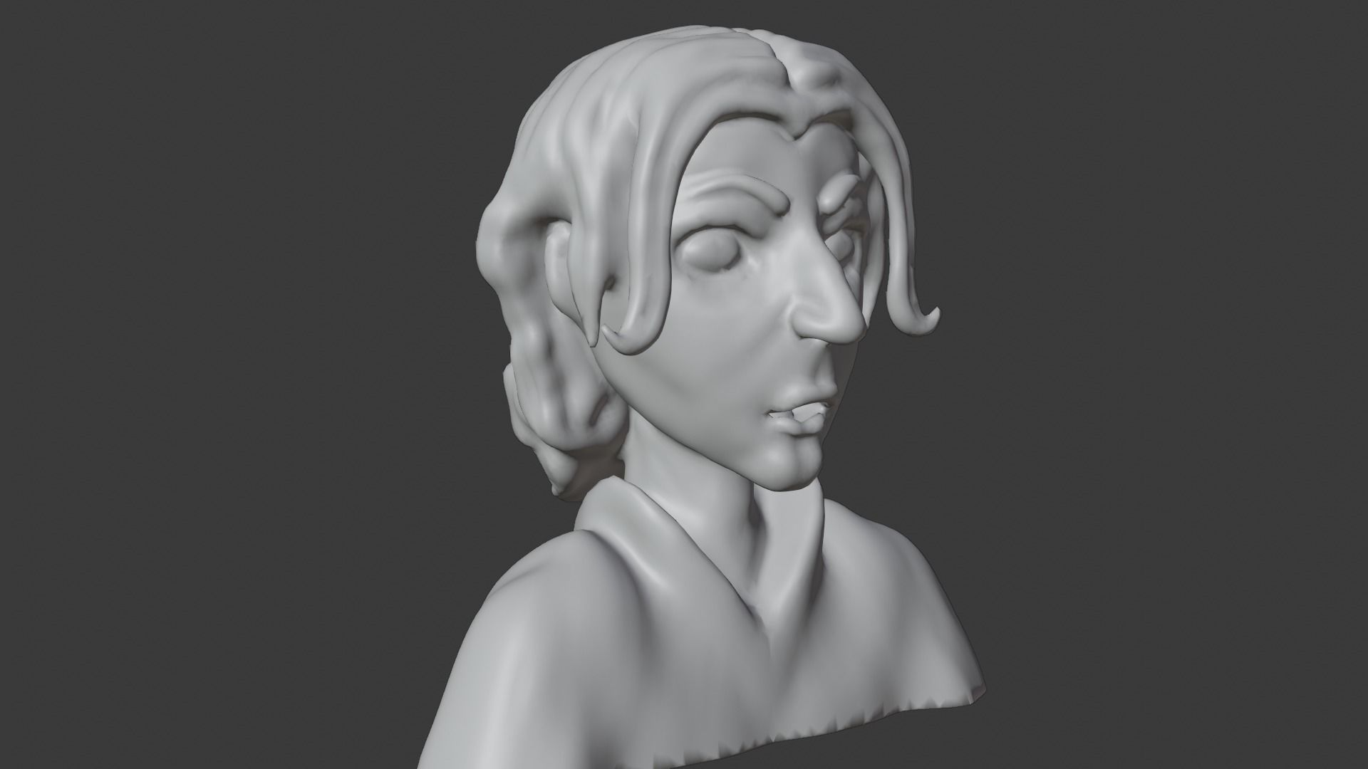 old man head statue 3D model_10