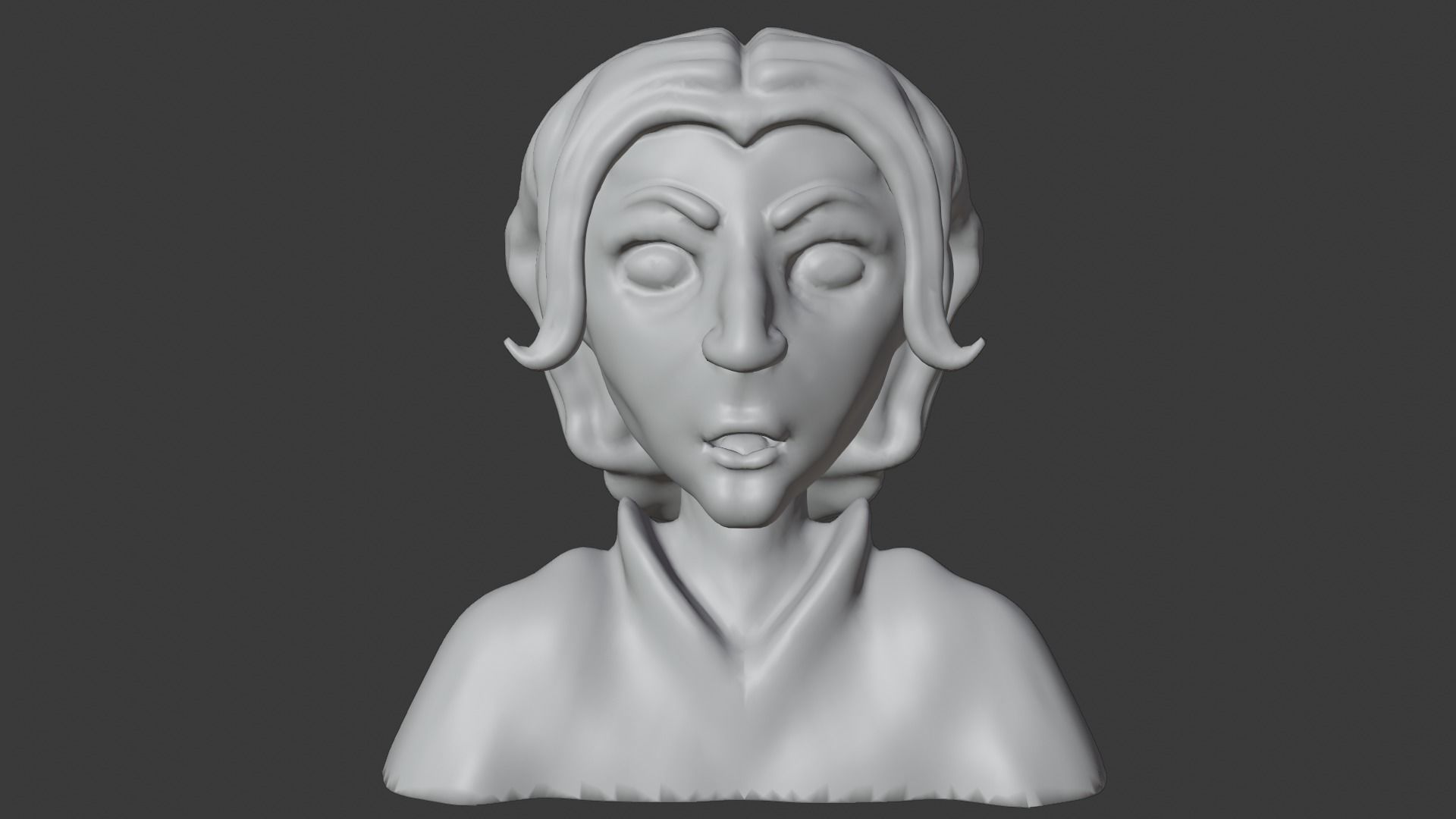 old man head statue 3D model_9