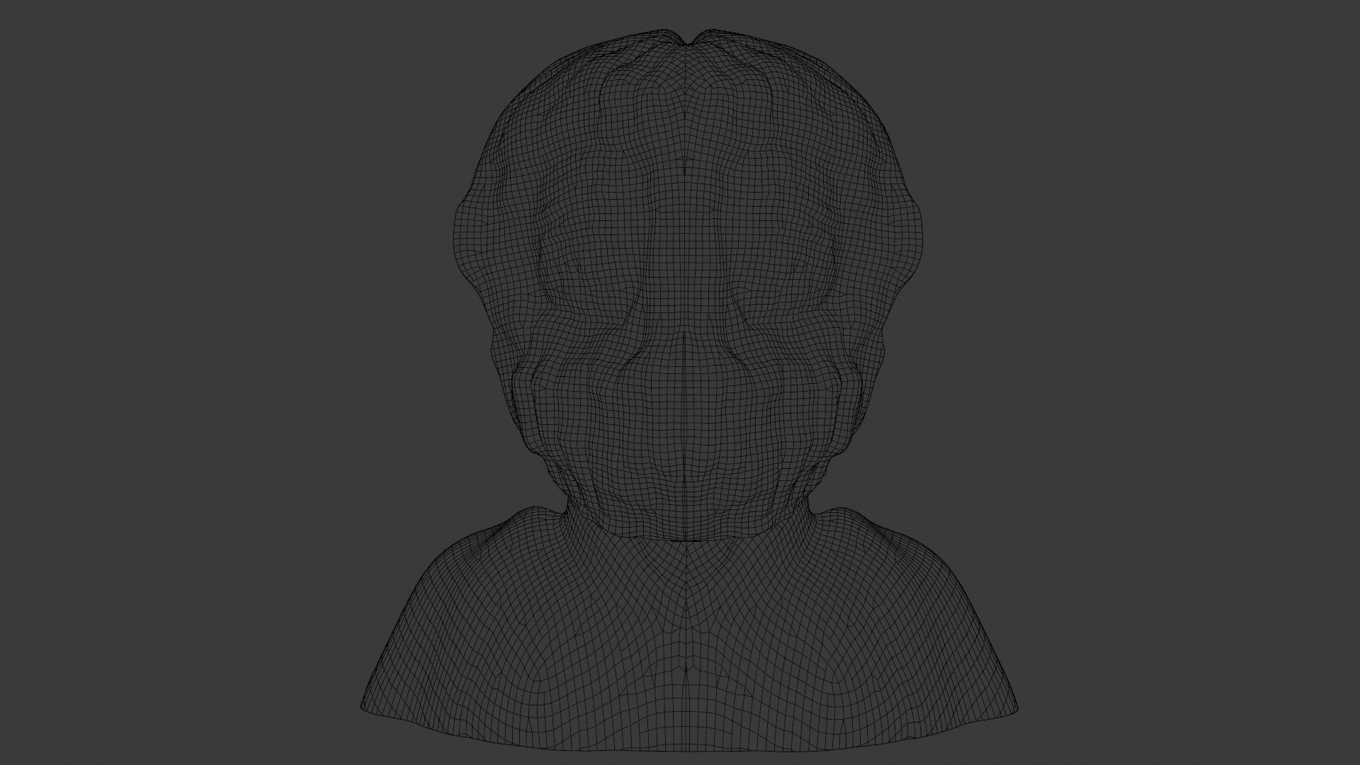 old man head statue 3D model_16