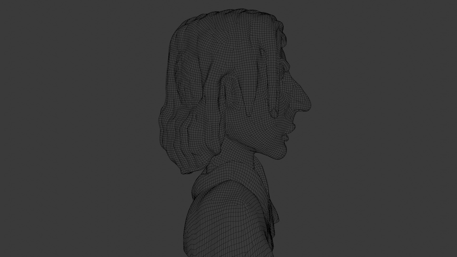 old man head statue 3D model_15