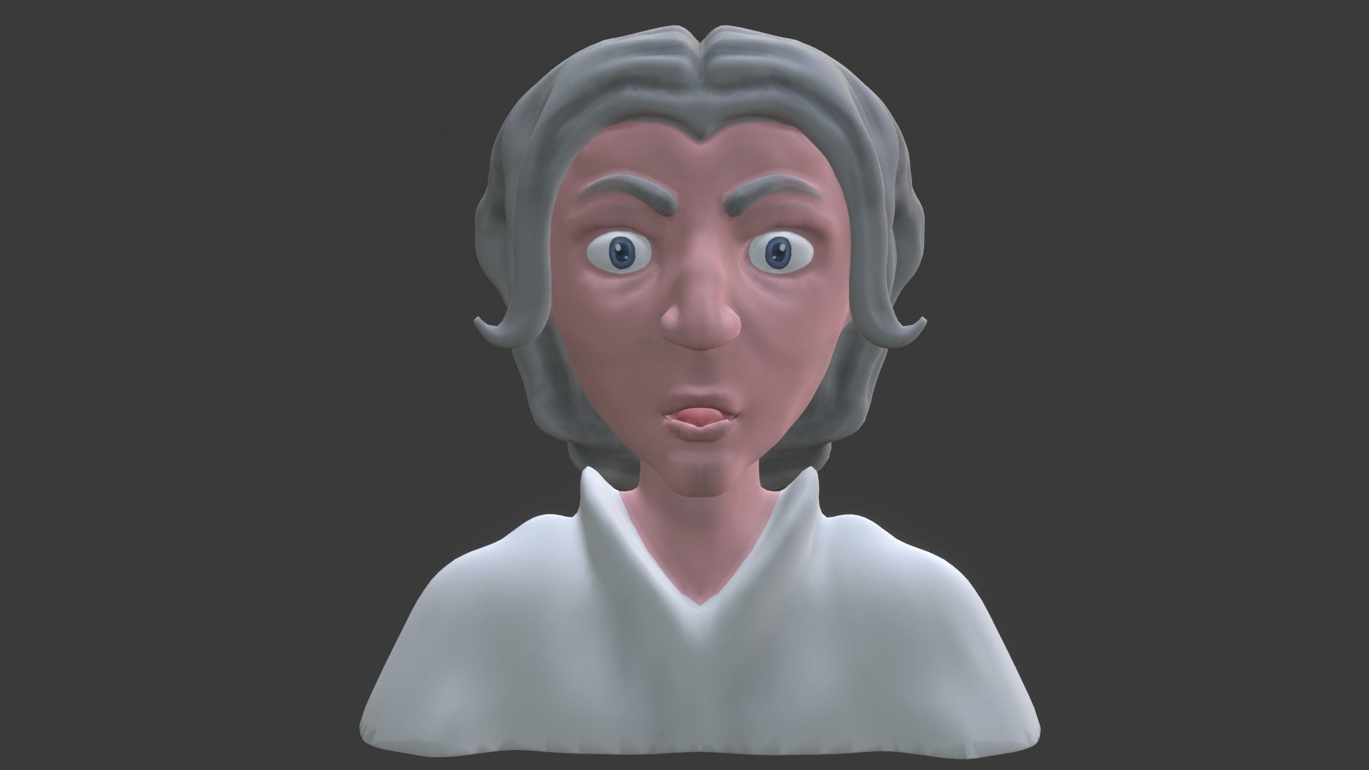 old man head statue 3D model_5