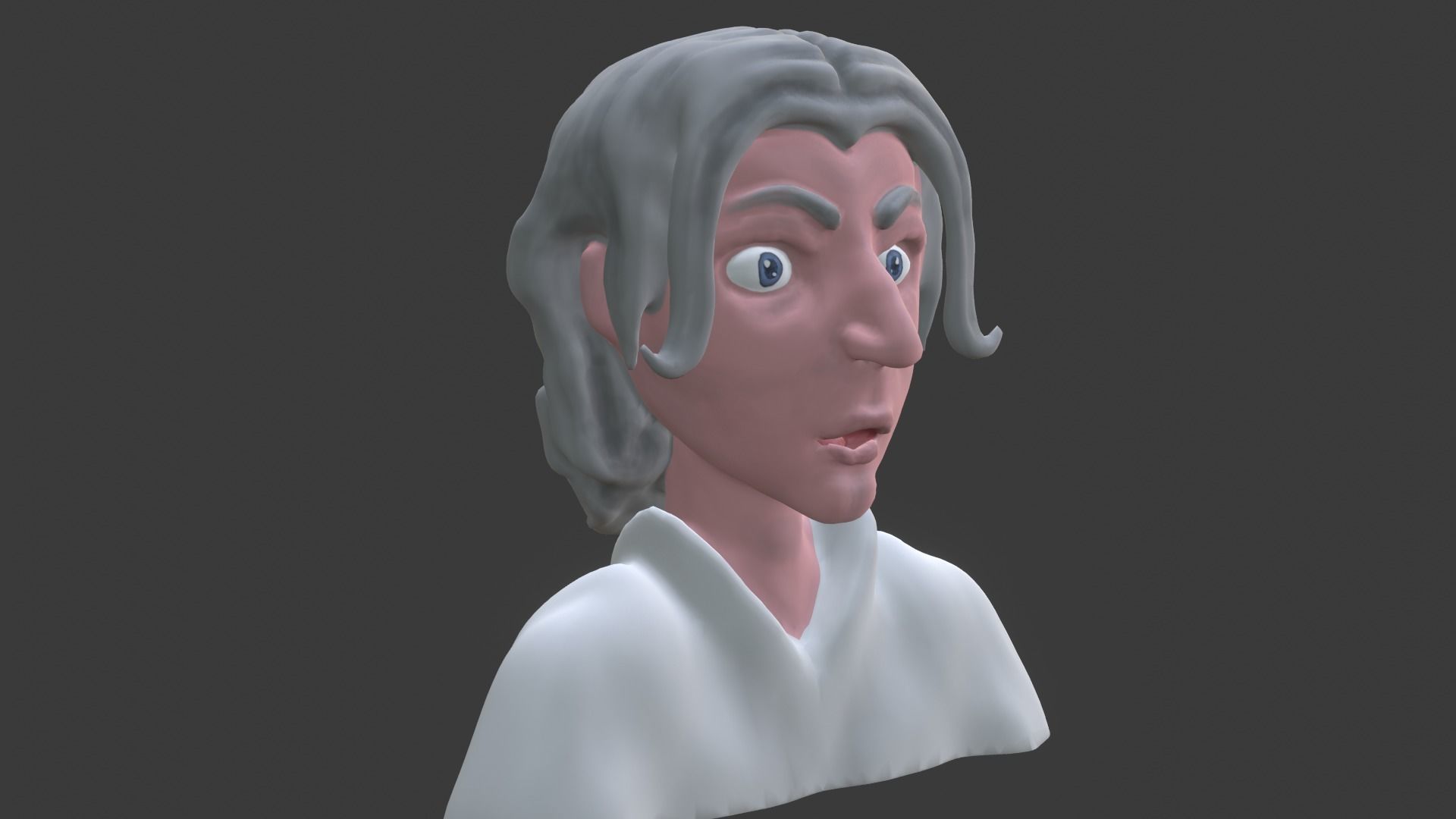 old man head statue 3D model_6