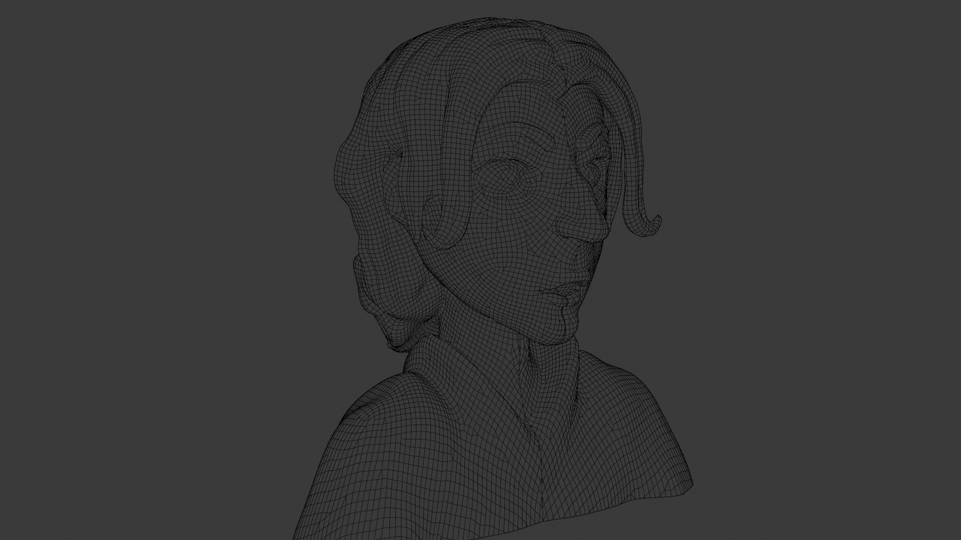 old man head statue 3D model_14