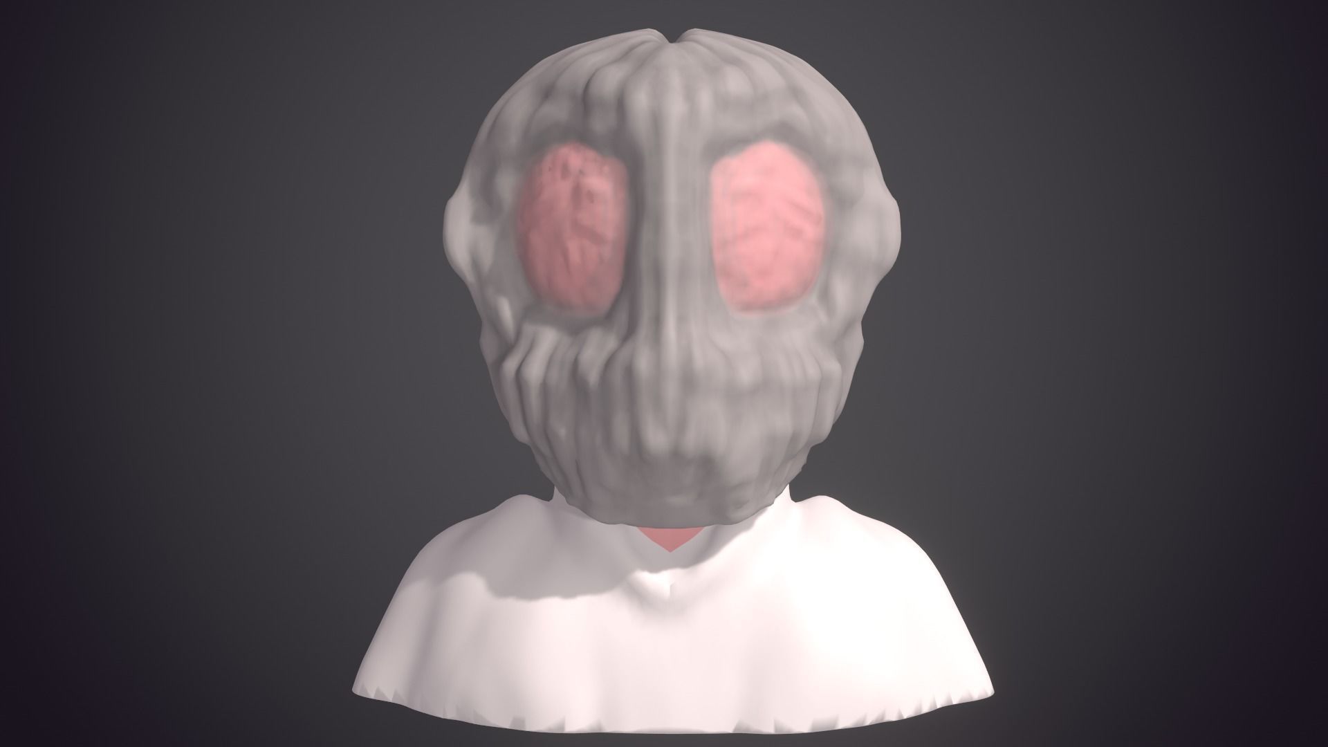 old man head statue 3D model_4
