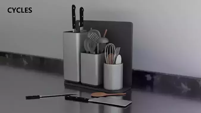 Kitchen Utensil Box Low-poly 3D model