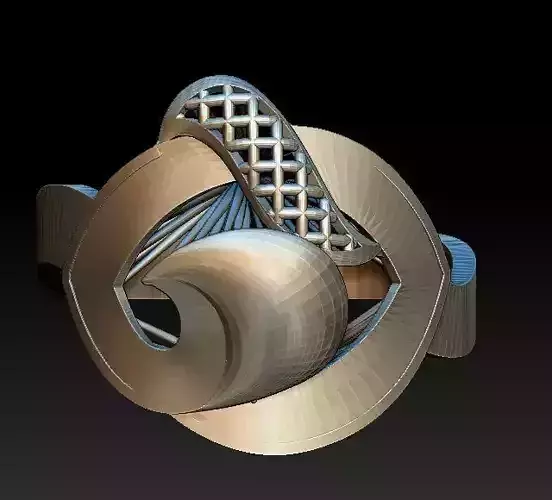 ring30 gold ring with pattern