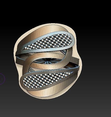 ring3 metal ring with beads 3D print model