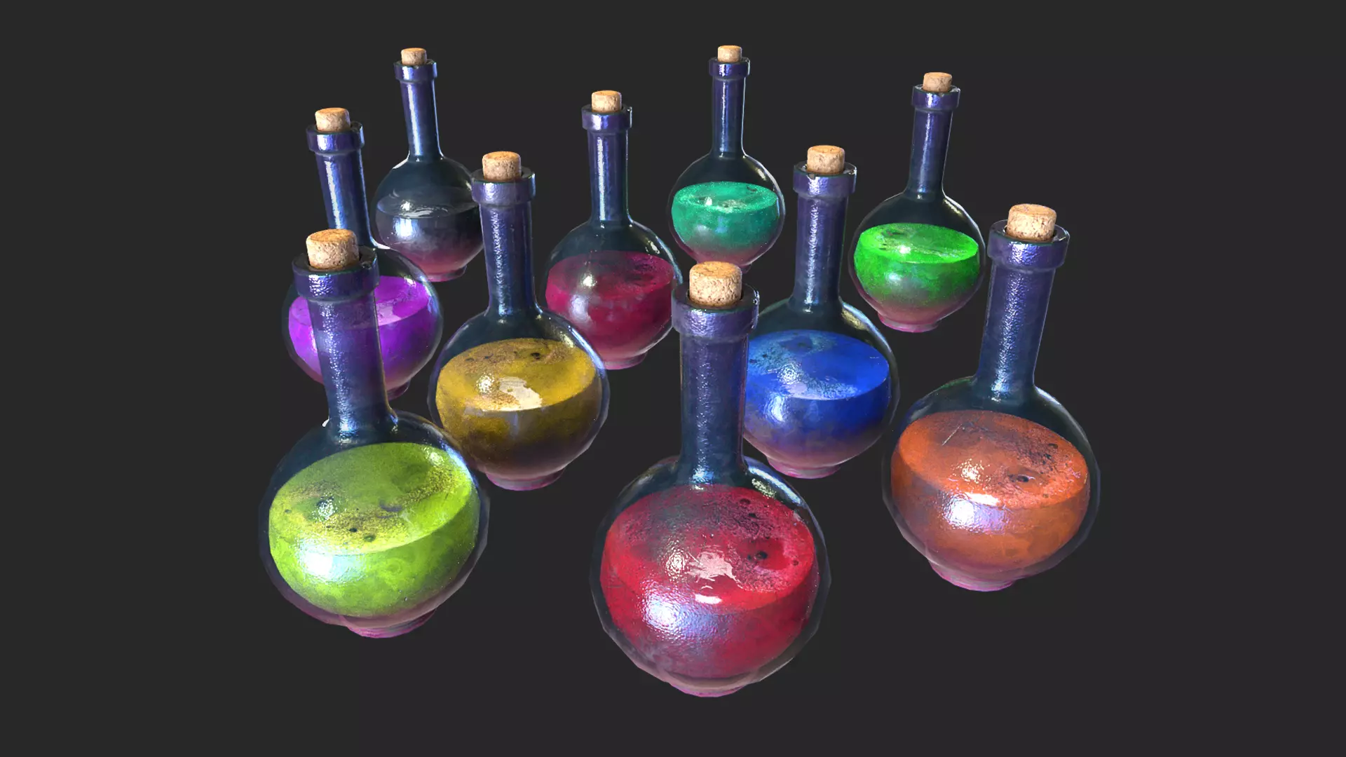 Elixir bottle Low-poly 3D model