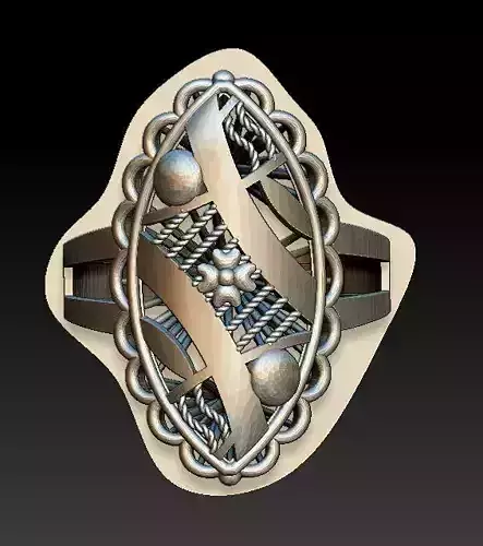 ring23 silver ring with ornate design