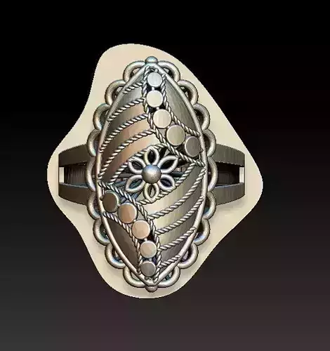 ring21 silver ring with ornate design