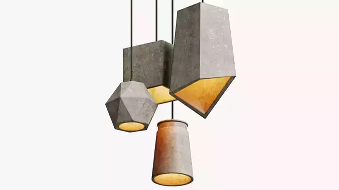 modern pendant lights made of concrete