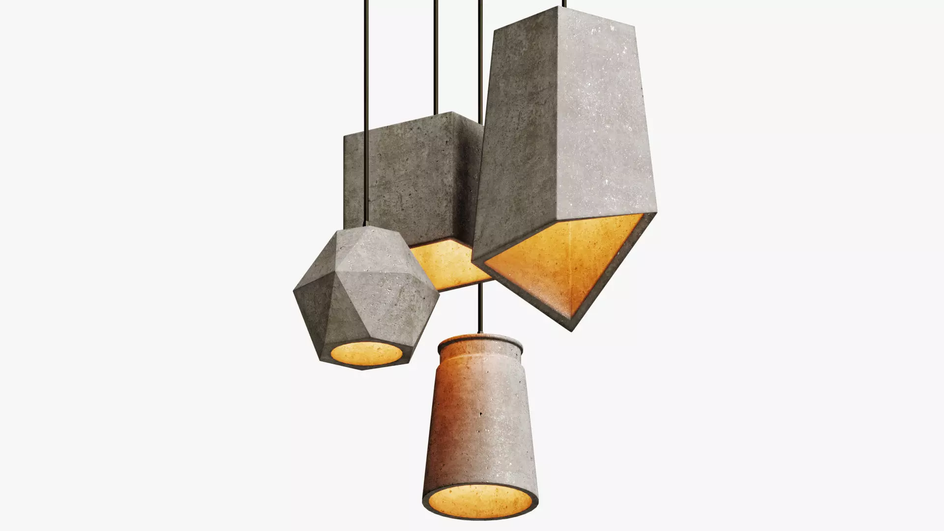 modern pendant lights made of concrete 3D model_0
