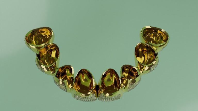 Grillz with diamonds 3D model_3