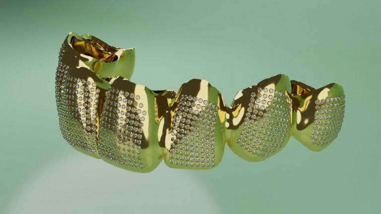 Grillz with diamonds 3D model_2