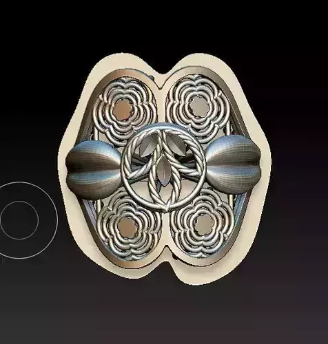 ring16 silver brooch with flowers