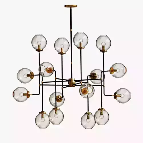CHANDELIER BISTRO GLOBE CLEAR GLASS CHANDELIER 16 3D model