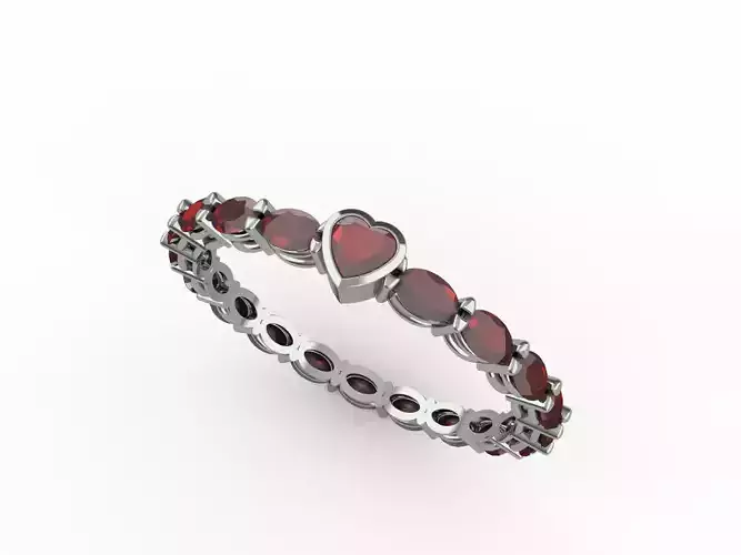 oval and heart eternity ring stl file verified wedding band 3D print model