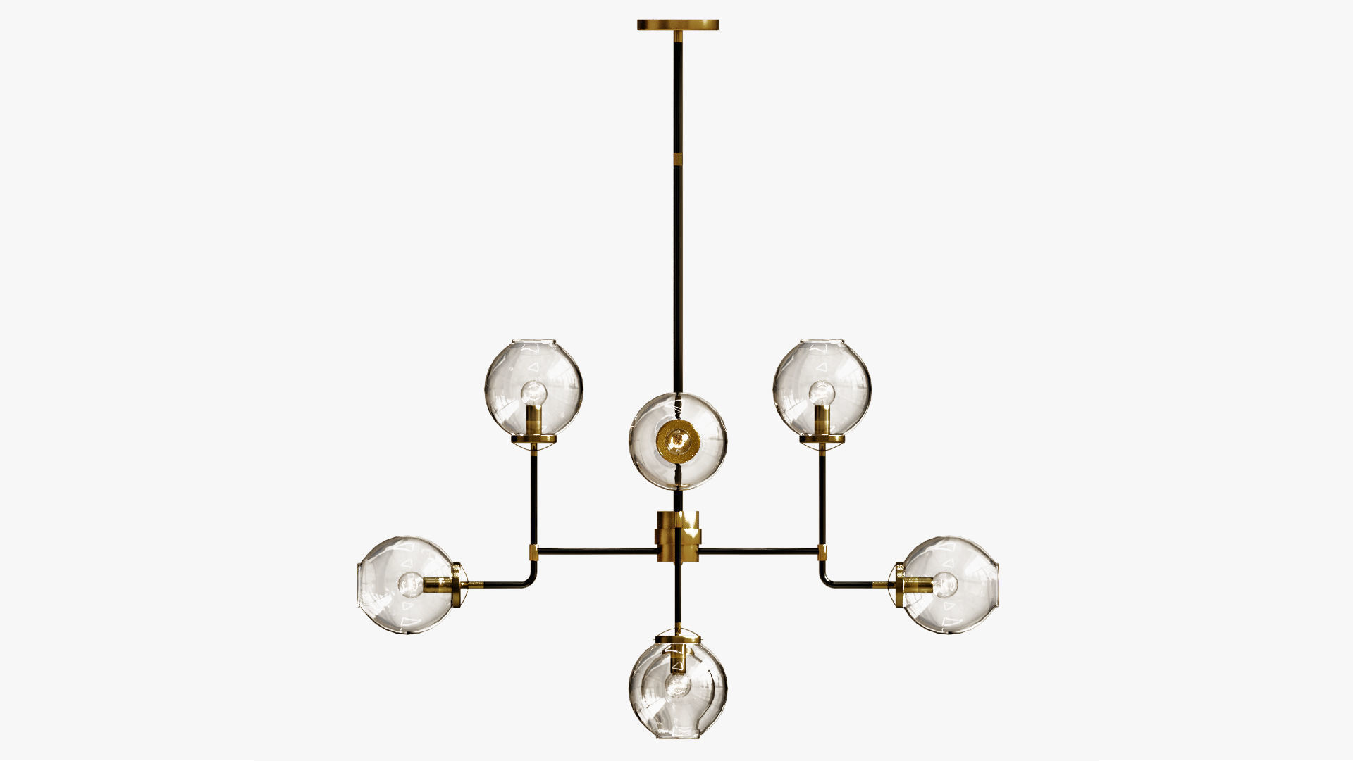 bistro globe clear glass chandelier 8 3D model_5