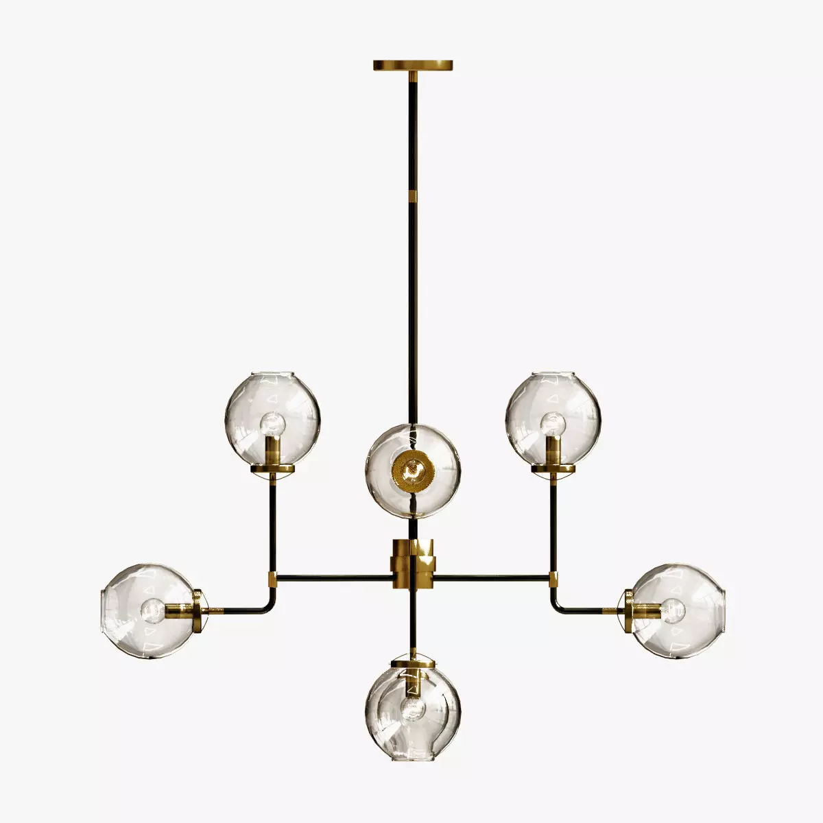 bistro globe clear glass chandelier 8 3D model_0