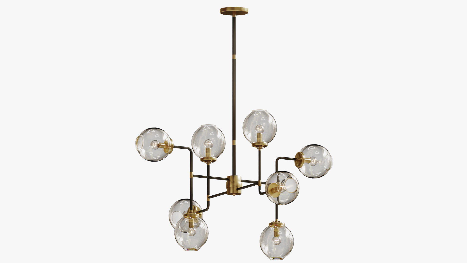 bistro globe clear glass chandelier 8 3D model_3